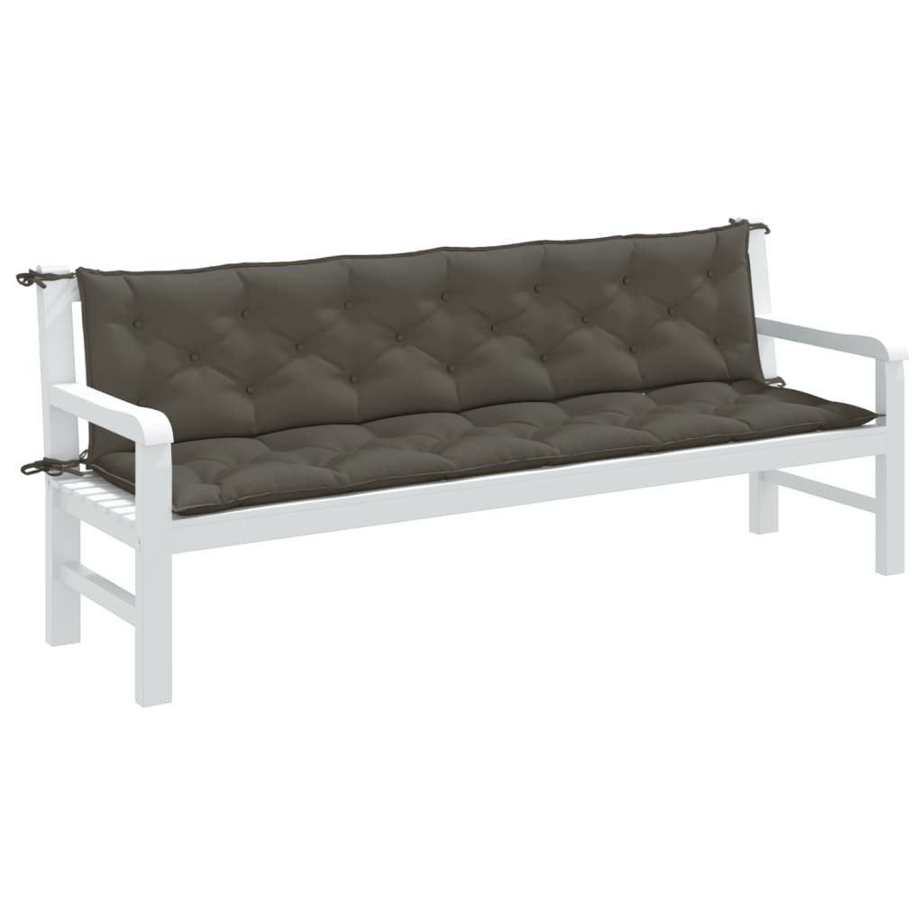 Cuscini Panca Giardino 2pz Grigio Scuro Mélange 200x50x7 cm | homemem39