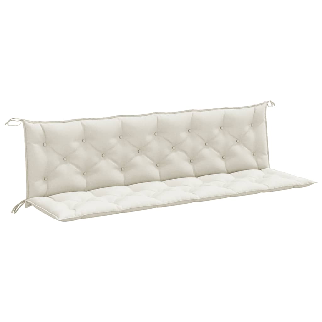 Cuscini Panca Giardino 2pz Crema Mélange 200x50x7 cm Tessuto | homemem39