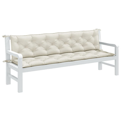 Cuscini Panca Giardino 2pz Crema Mélange 200x50x7 cm Tessuto | homemem39