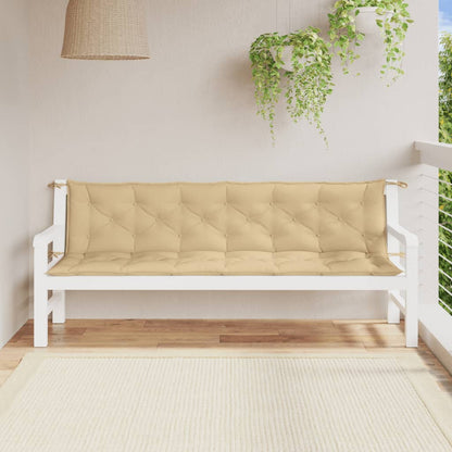Cuscini Panca Giardino 2pz Beige Mélange 200x50x7 cm Tessuto | homemem39
