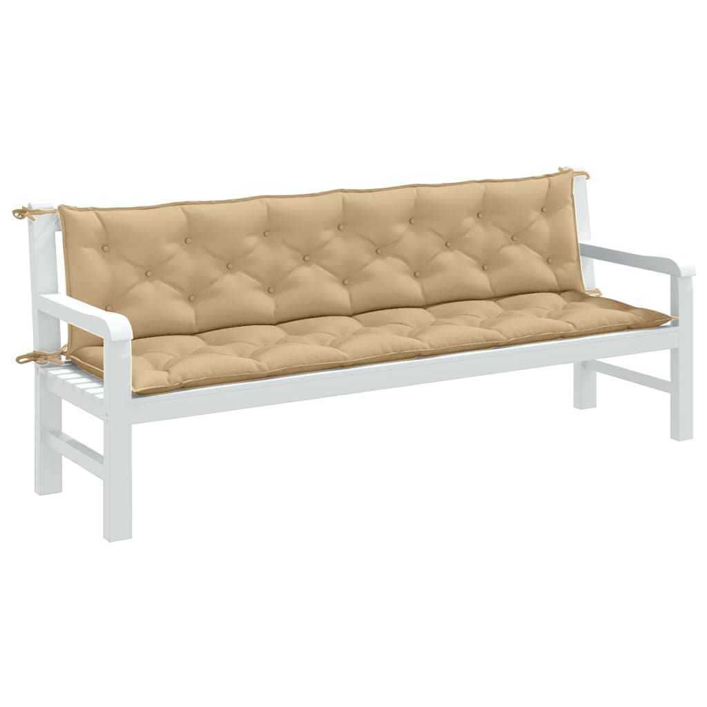 Cuscini Panca Giardino 2pz Beige Mélange 200x50x7 cm Tessuto | homemem39