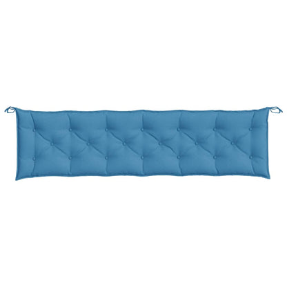 Cuscini Panca Giardino 2pz Blu Mélange 200x50x7 cm Tessuto