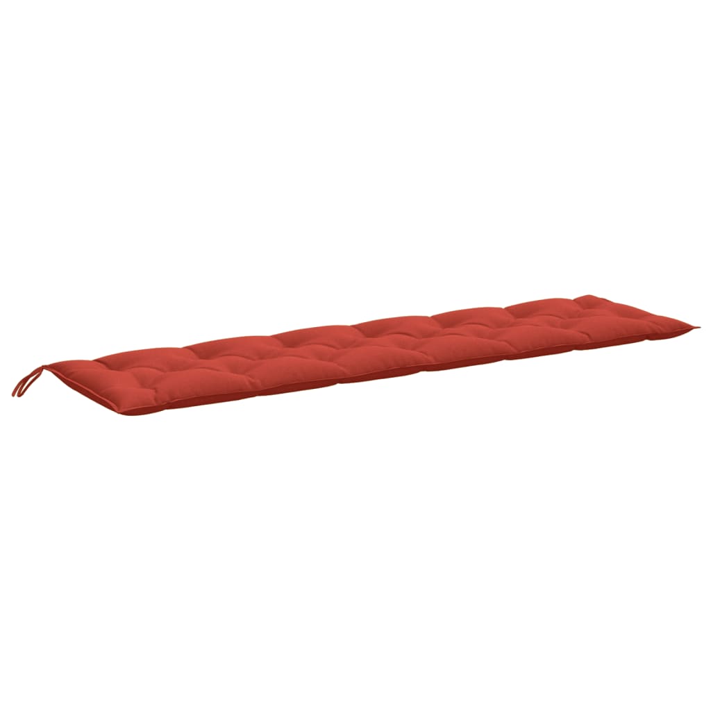 Cuscini Panca Giardino 2pz Rosso Mélange 200x50x7 cm Tessuto | homemem39