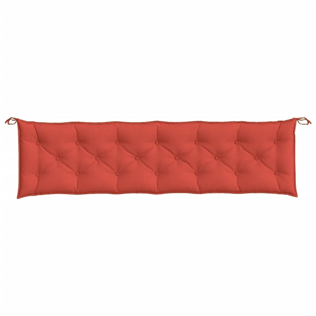 Cuscini Panca Giardino 2pz Rosso Mélange 200x50x7 cm Tessuto | homemem39