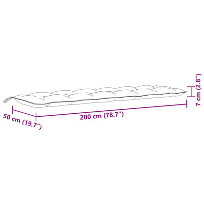 Cuscini Panca Giardino 2pz Rosso Mélange 200x50x7 cm Tessuto | homemem39