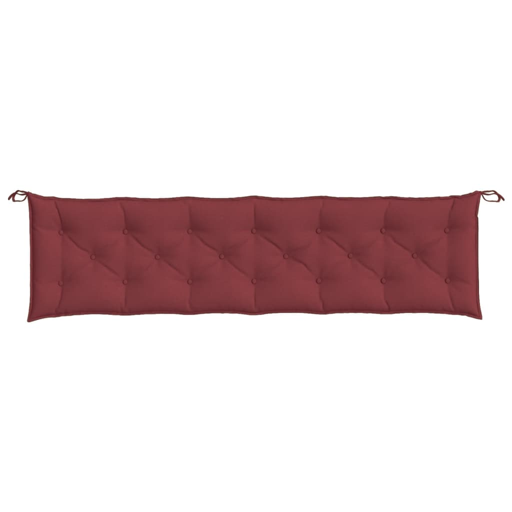 Cuscini Panca Giardino 2pz Rosso Vino Mélange 200x50x7 cm | homemem39