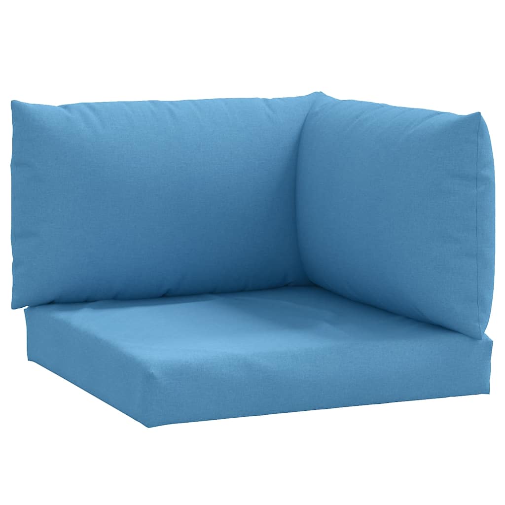 Cuscini per Pallet 3 pz Blu Mélange in Tessuto