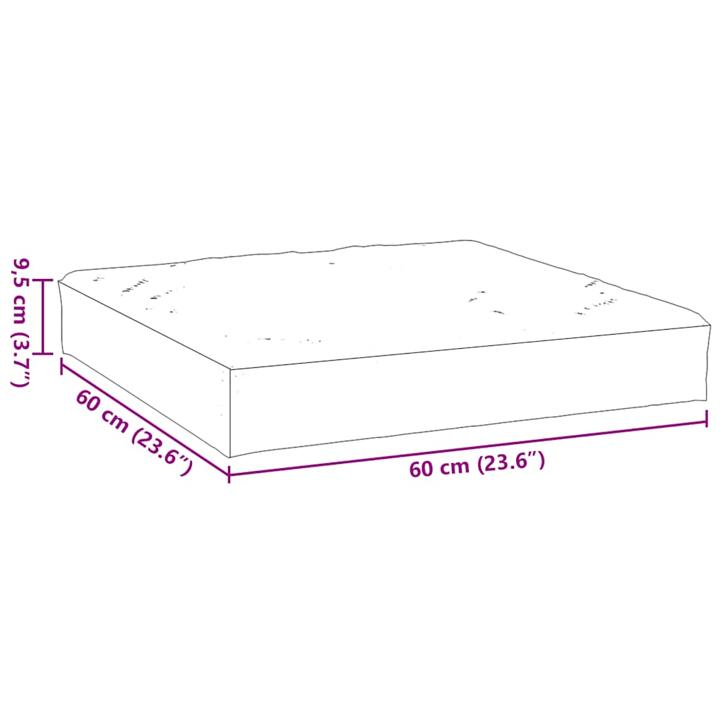Cuscino per Pallet Beige Mélange 60x60x9,5 cm in Tessuto | homemem39