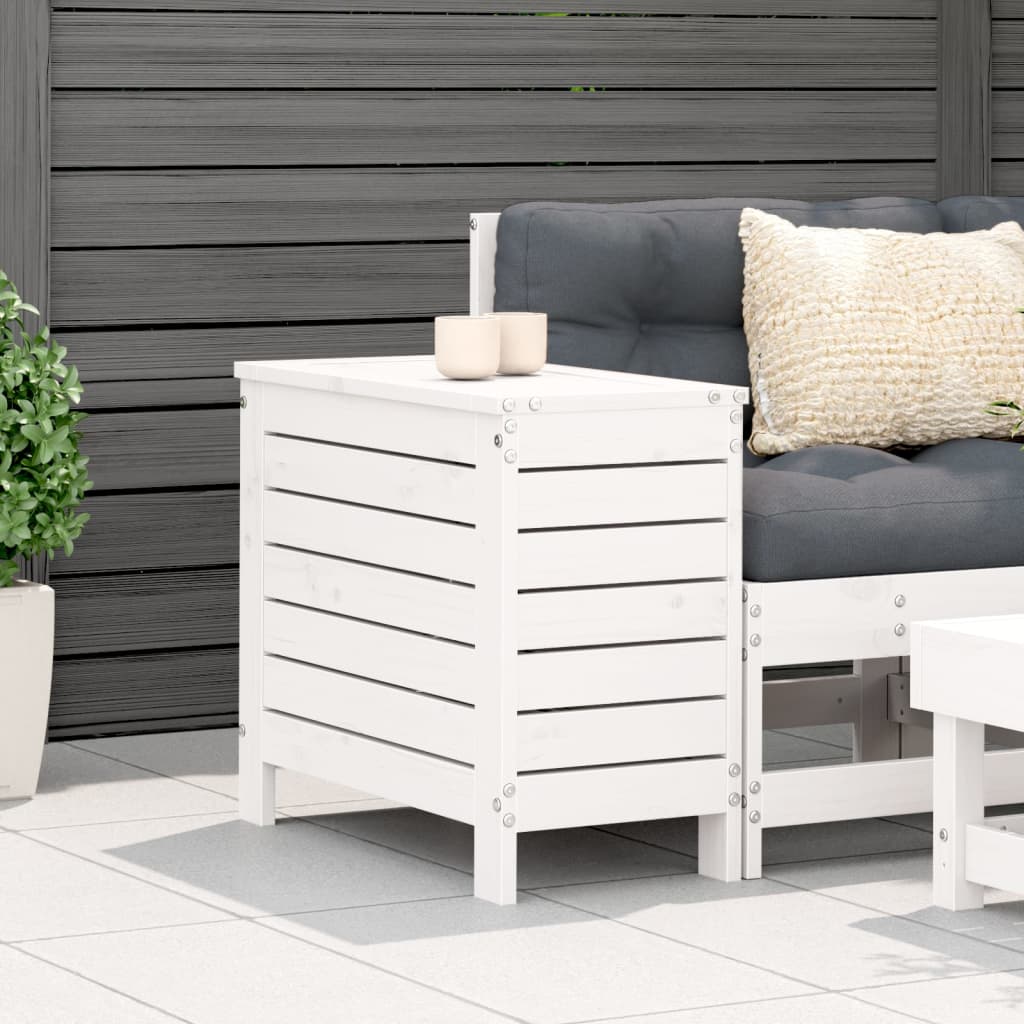 Poggiapiedi da Giardino Bianco 62x31,5x52cm Legno Massello Pino - homemem39