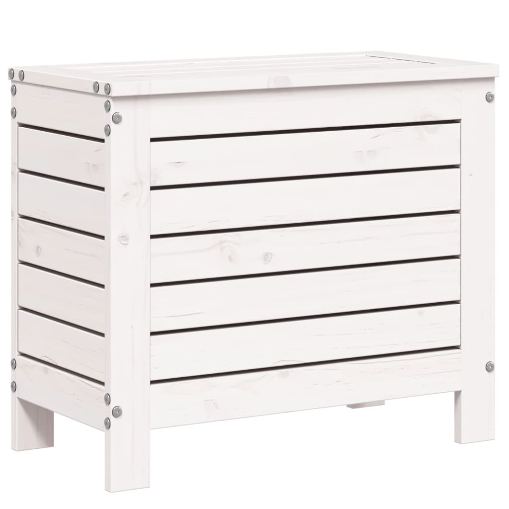 Poggiapiedi da Giardino Bianco 62x31,5x52cm Legno Massello Pino - homemem39