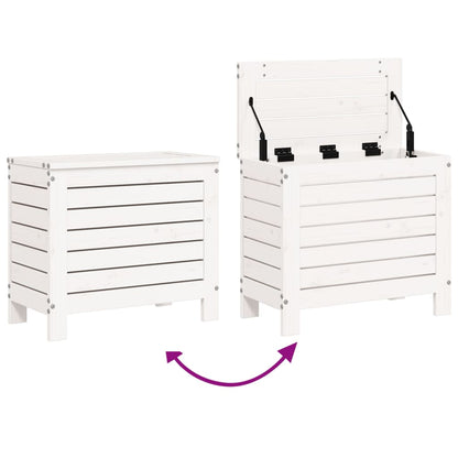 Poggiapiedi da Giardino Bianco 62x31,5x52cm Legno Massello Pino - homemem39