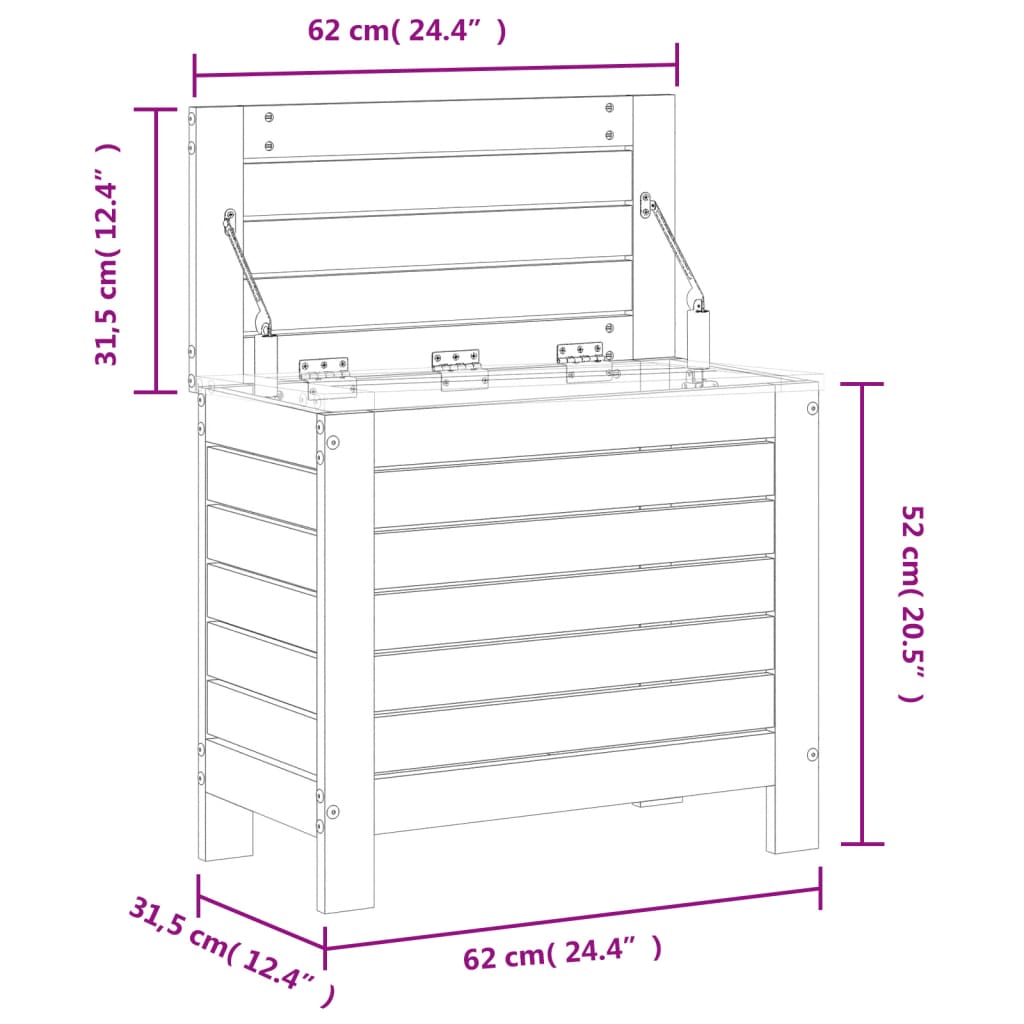 Poggiapiedi da Giardino 62x31,5x52 cm Legno Impregnato di Pino