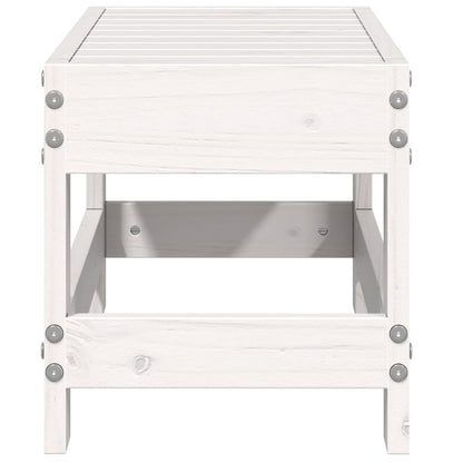 Poggiapiedi da Giardino Bianco 62x30x32 cm Legno Massello Pino - homemem39