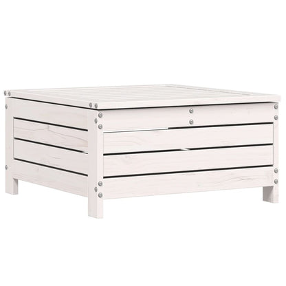 Poggiapiedi Giardino Bianco 62x63,5x32 cm Legno Massello Pino - homemem39