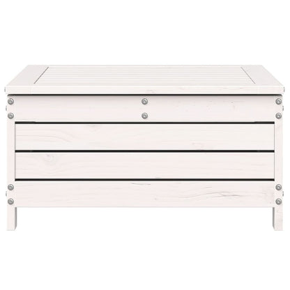 Poggiapiedi Giardino Bianco 62x63,5x32 cm Legno Massello Pino - homemem39