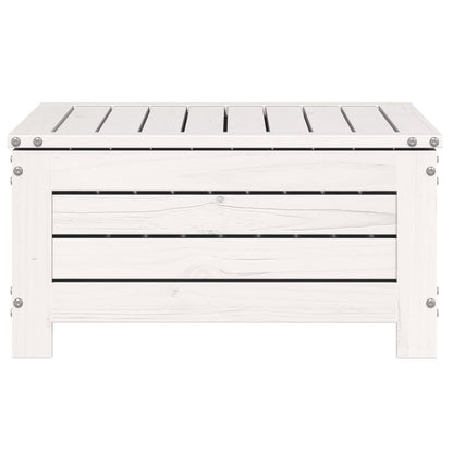 Poggiapiedi Giardino Bianco 62x63,5x32 cm Legno Massello Pino - homemem39