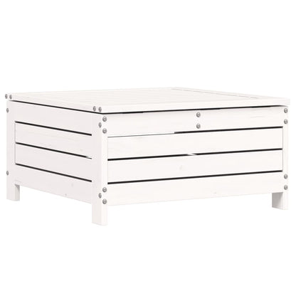 Poggiapiedi Giardino Bianco 62x63,5x32 cm Legno Massello Pino - homemem39