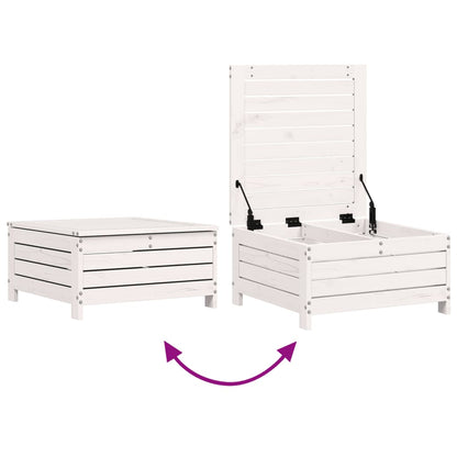 Poggiapiedi Giardino Bianco 62x63,5x32 cm Legno Massello Pino - homemem39