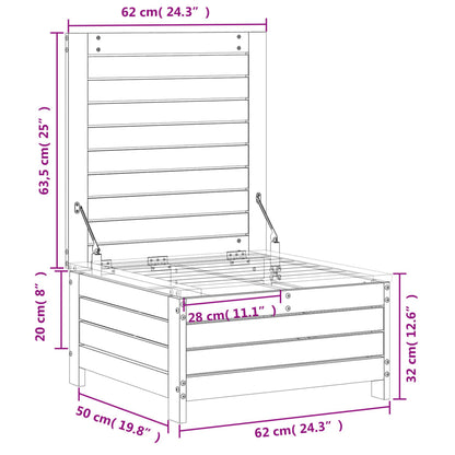 Poggiapiedi da Giardino 62x63,5x32 cm Legno Massello di Douglas