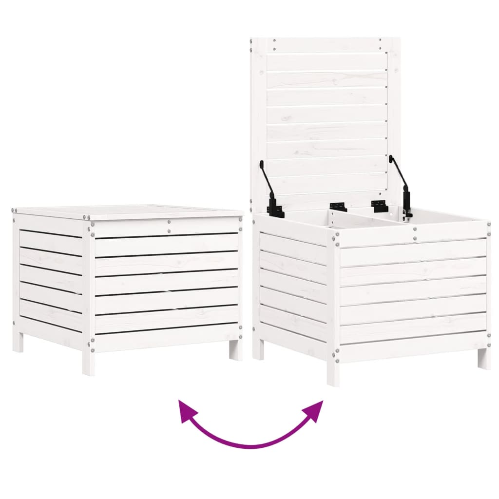 Poggiapiedi Giardino Bianco 62x63,5x53,5 cm Legno Massello Pino