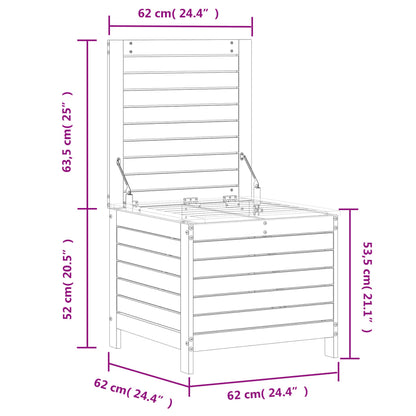 Poggiapiedi Giardino Bianco 62x63,5x53,5 cm Legno Massello Pino