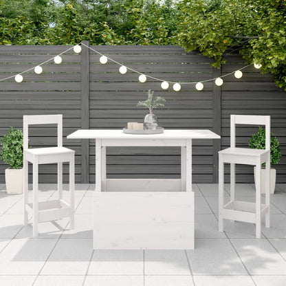 Tavolo da Giardino Bianco 100x50x75cm in Legno Massello di Pino - homemem39