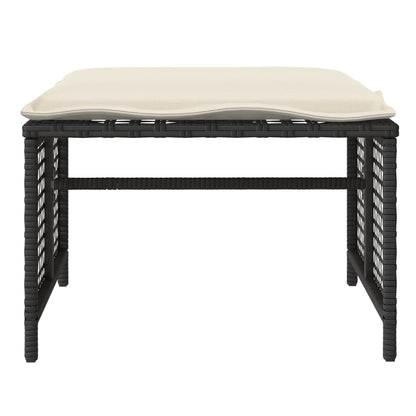 Set Divani da Giardino 4 pz con Cuscini Nero Polyrattan Vetro - homemem39