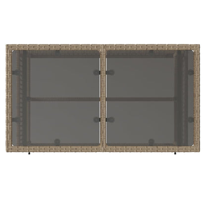 Set Divano da Giardino 4 pz con Cuscini Beige Polyrattan Vetro