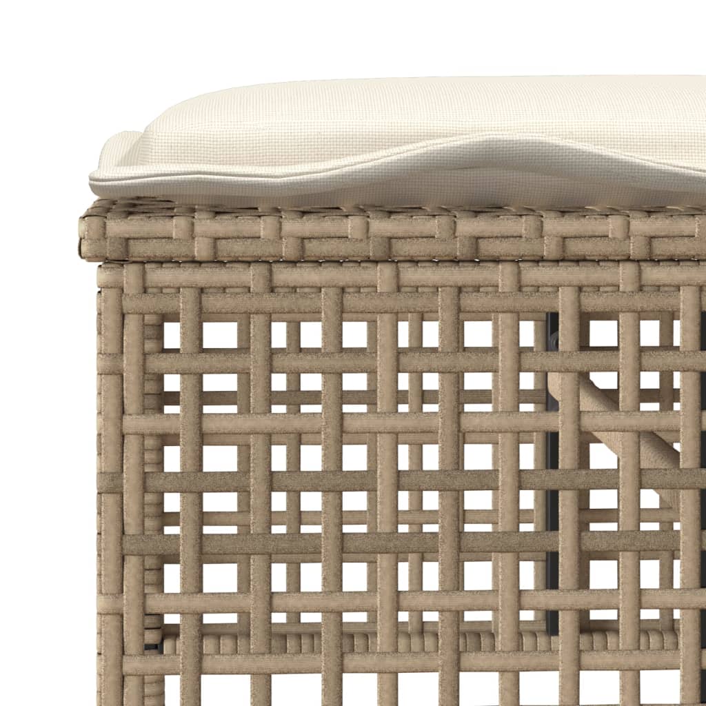 Set Divano da Giardino 4 pz con Cuscini Beige Polyrattan Vetro - homemem39