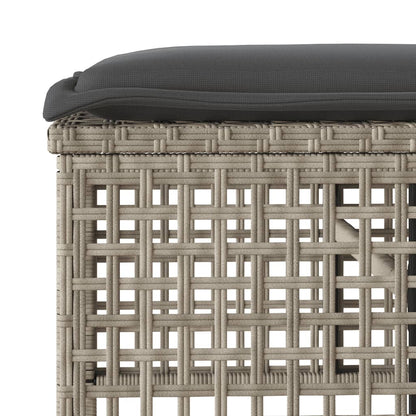 Divano da Giardino 4pz Cuscini Grigio Chiaro Polyrattan e Vetro - homemem39