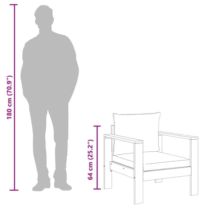 Sedia da Giardino con Cuscini in Legno Massello di Acacia - homemem39