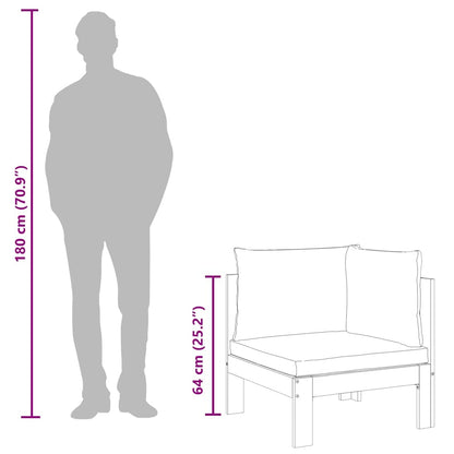 Divano Angolare Giardino con Cuscini Legno Massello di Acacia