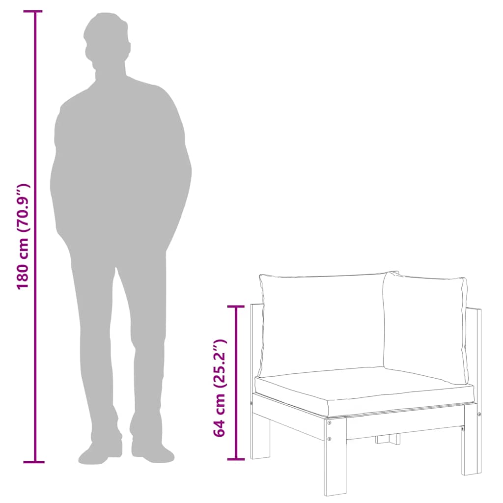Divano Angolare Giardino con Cuscini Legno Massello di Acacia - homemem39