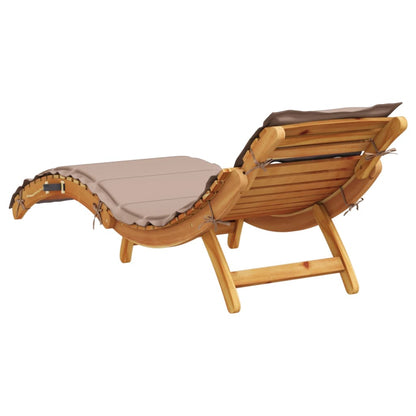 Lettino Prendisole con Cuscino Tortora Legno Massello di Acacia - homemem39
