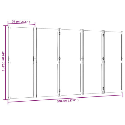 Divisorio a 5 Pannelli Blu Scuro 350x180 cm - homemem39