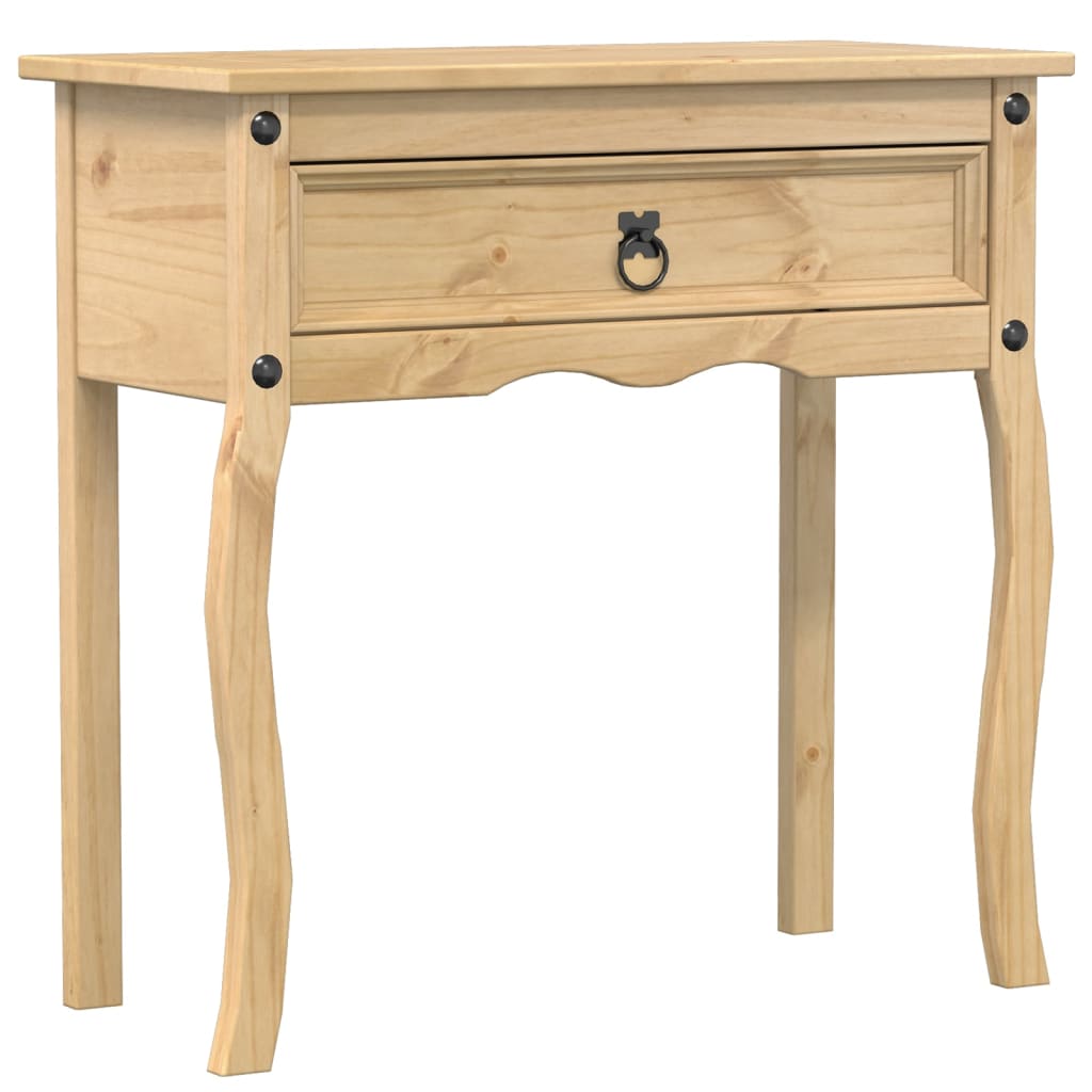 Tavolino Consolle Corona 73x35x73 cm in Legno Massello di Pino - homemem39