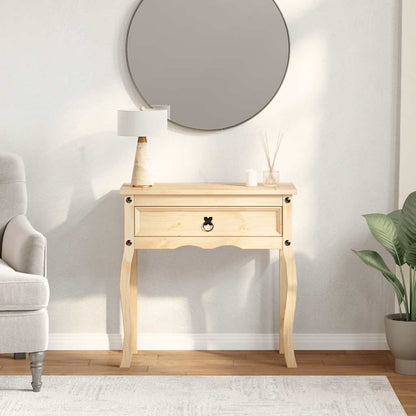 Tavolino Consolle Corona 73x35x73 cm in Legno Massello di Pino | homemem39
