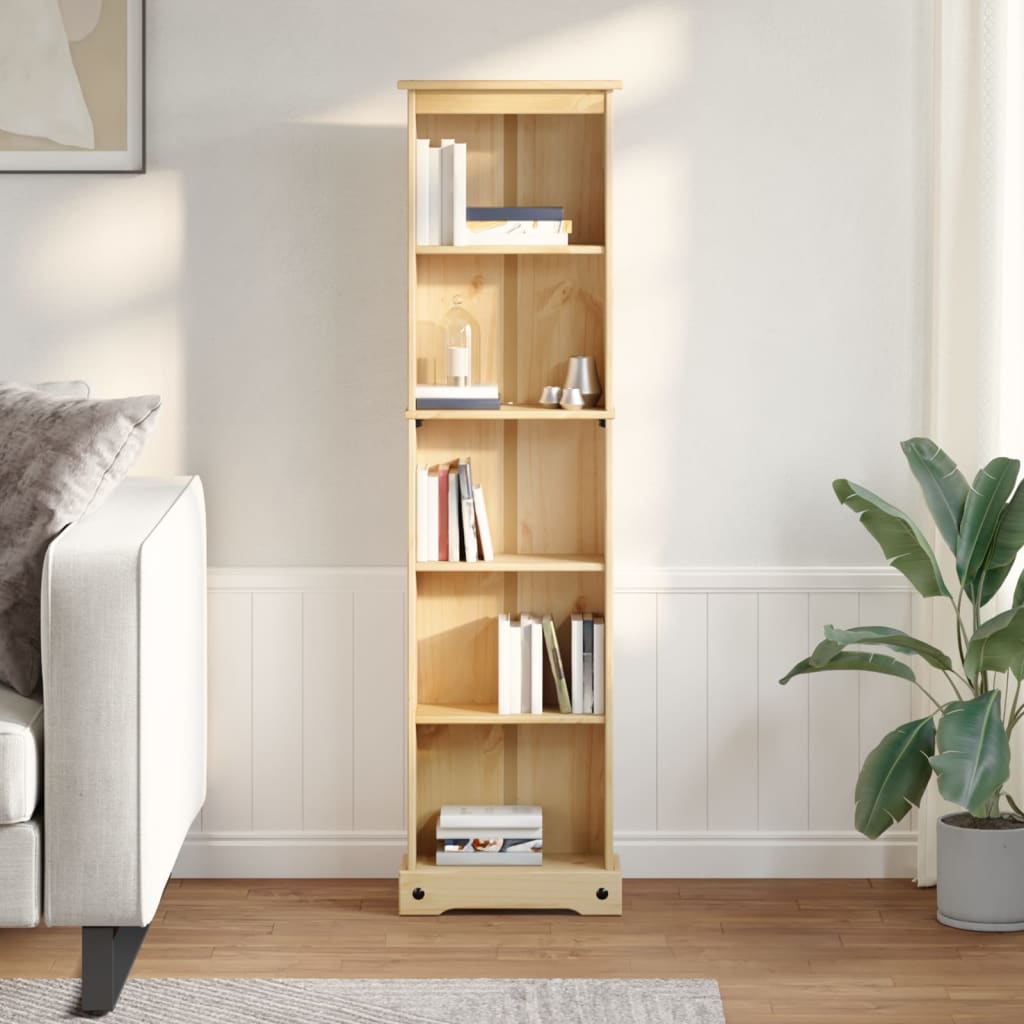 Libreria Corona 46x20x170 cm in Legno Massello di Pino | homemem39