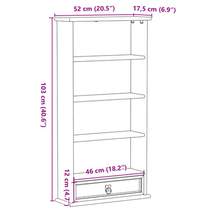 Mobile Porta CD Corona 52x17,5x103 cm in Legno Massello di Pino | homemem39