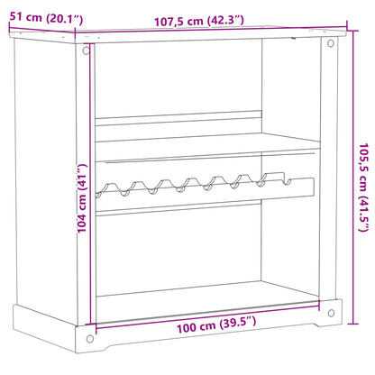 Cantinetta per Vini Corona 107,5x51x105,5cm Legno Massello Pino - homemem39