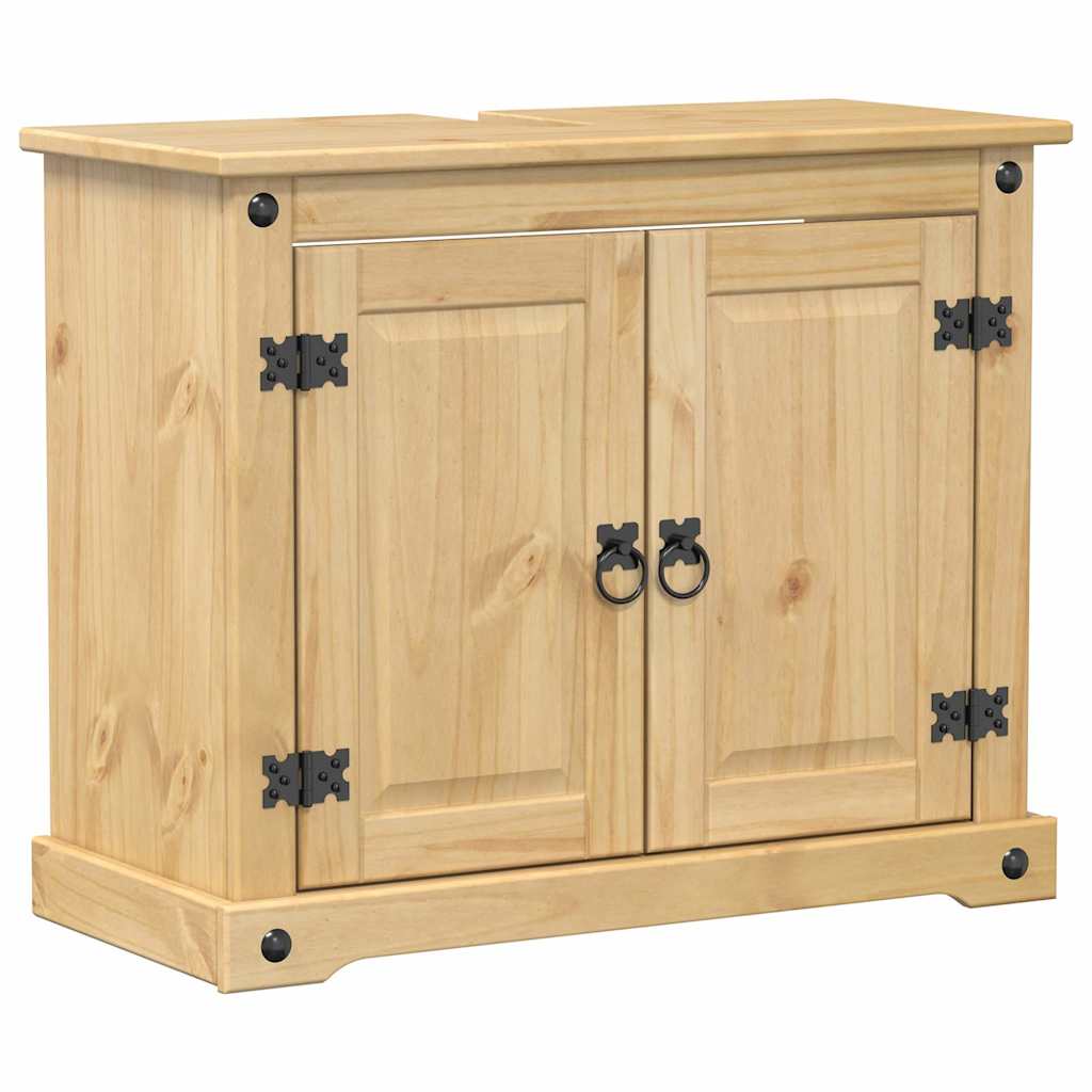 Mobile Lavabo da Bagno Corona 73x33x60cm Legno Massello di Pino | homemem39