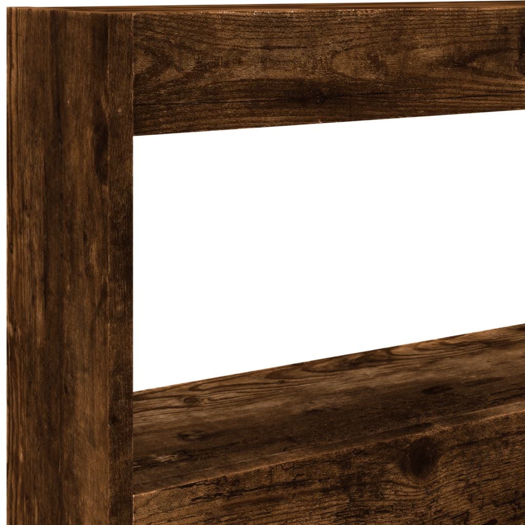 Testiera con Contenitore a LED Rovere Fumo 120x17x102 cm - homemem39