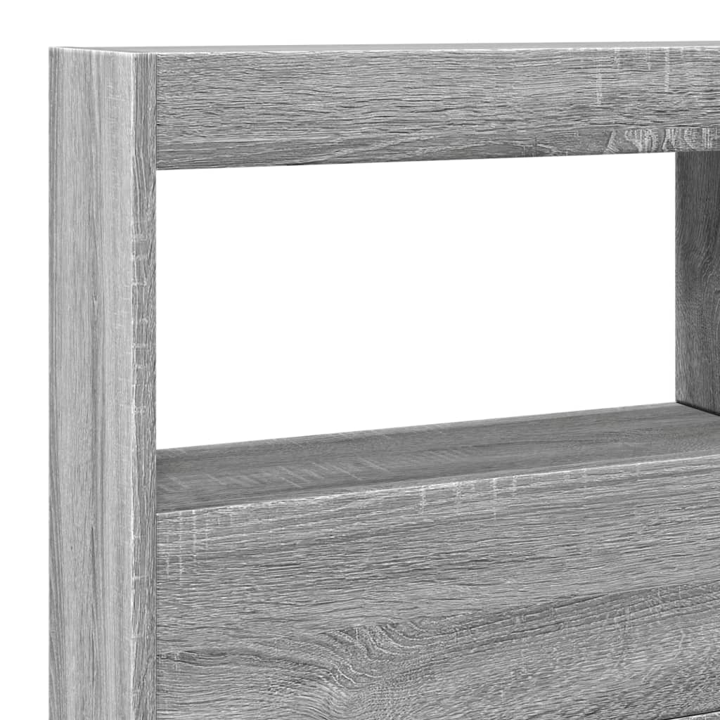 Testiera con Contenitore a LED Grigio Sonoma 140x17x102 cm - homemem39