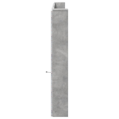 Testiera con Contenitore a LED Grigio Cemento 220x16,5x103,5 cm - homemem39