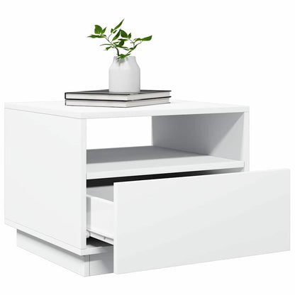 Tavolino da Soggiorno con Luci LED Bianco 50x49x40 cm | homemem39