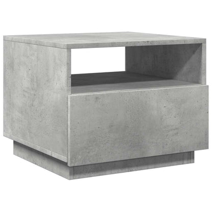 Tavolino da Soggiorno con Luci LED Grigio Cemento 50x49x40 cm | homemem39