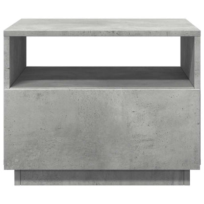 Tavolino da Soggiorno con Luci LED Grigio Cemento 50x49x40 cm | homemem39