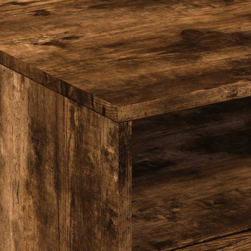 Tavolino da Soggiorno con Luci LED Rovere Fumo 50x49x40 cm | homemem39