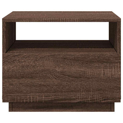 Tavolino da Soggiorno con Luci LED Rovere Marrone 50x49x40 cm | homemem39