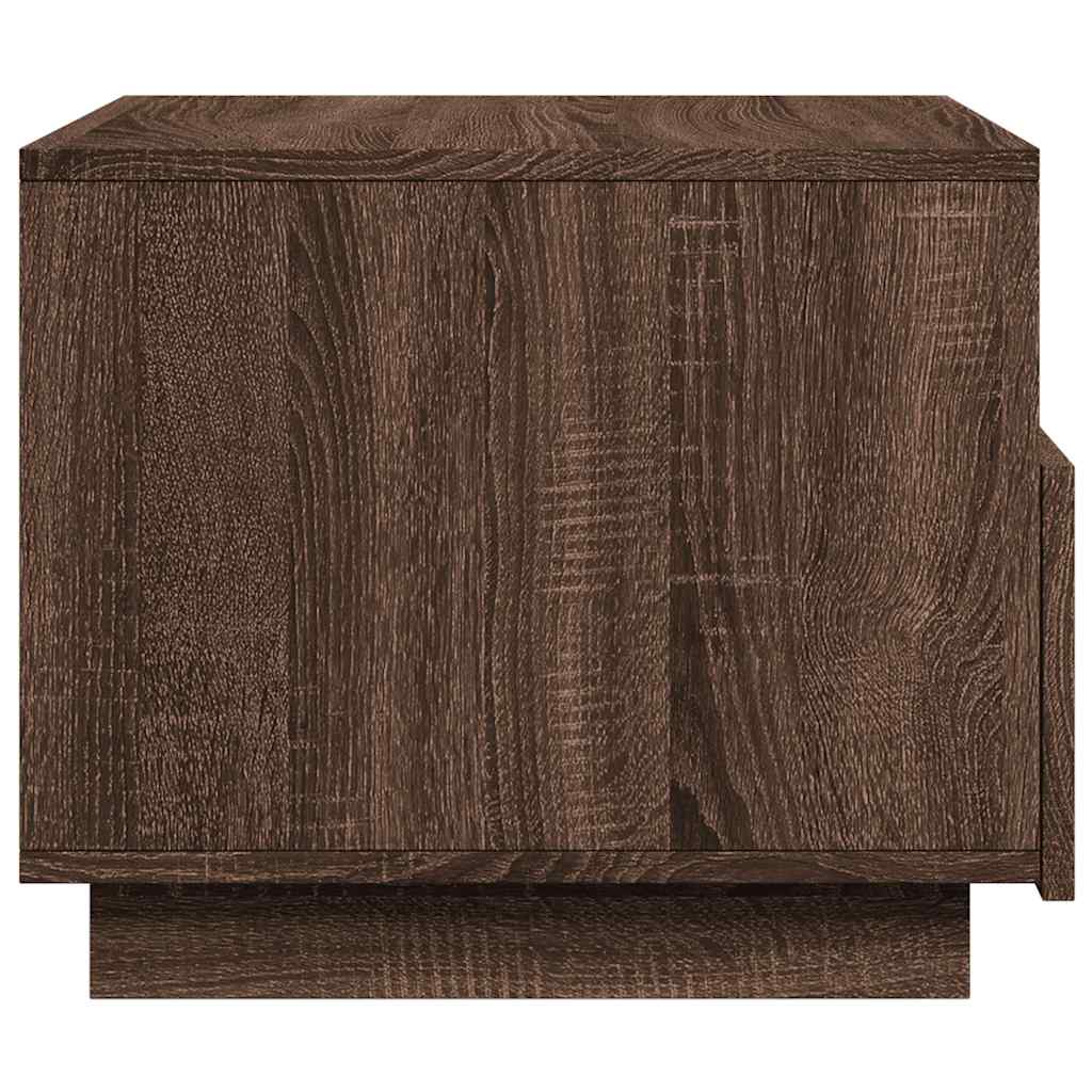 Tavolino da Soggiorno con Luci LED Rovere Marrone 50x49x40 cm | homemem39